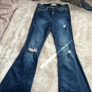 Flying Monkey distressed flare jeans